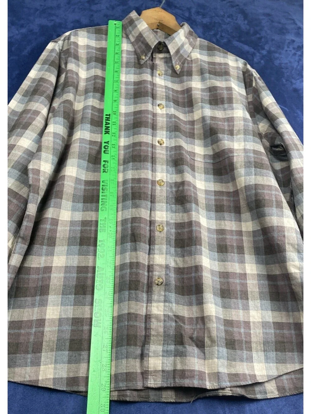 Brooks Brothers Button Down Long Sleeve Shirt Sz L Regent Brown Plaid Cotton